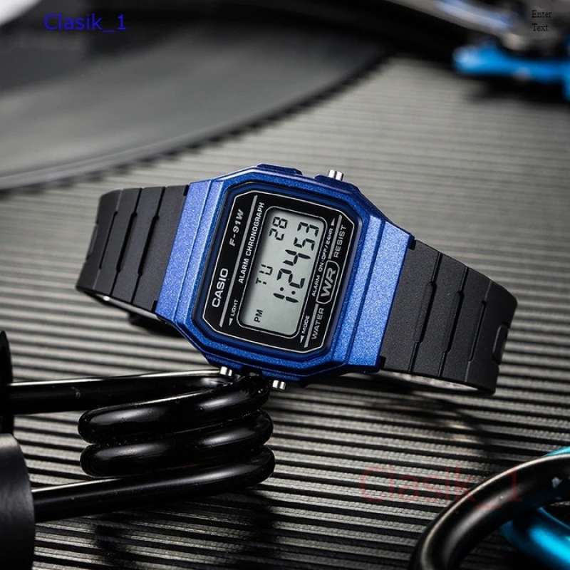 Promo Original 100 CASIO F 91WM 2ADF Jam Tangan Unisex F91WM
