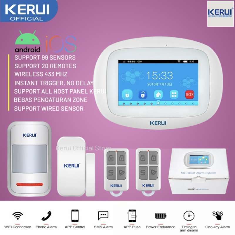 Original Wireless Kerui K52 WiFi GSM Full colour Touch Screen