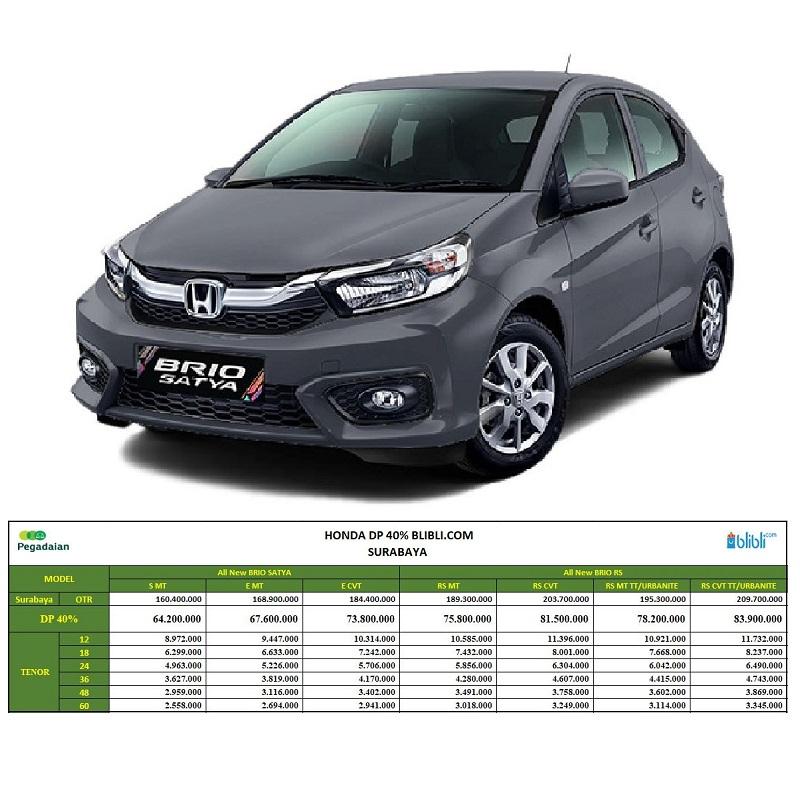 Jual Honda Brio Satya S Mobil DP 40 Surabaya M T Lunar Silver