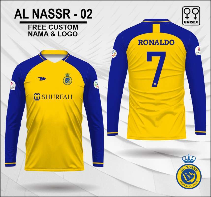 JERSEY AL NASSR FOOTBALL CLUB RONALDO LIGA ARAB SAUDI BAJU KAOS JERSEY  SEPAK BOLA JERSEY OLAHRAGA JERSEY DEWASA JERSEY UNISEX LENGAN PENDEK 01