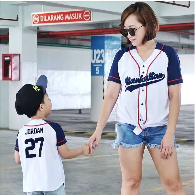 Manhattan Tanpa Custom BASEBALL JERSEY KAOS BASEBALL BASEBALL BASEBALL DEWASA BASEBALL ANAK 2 kids 2 adult