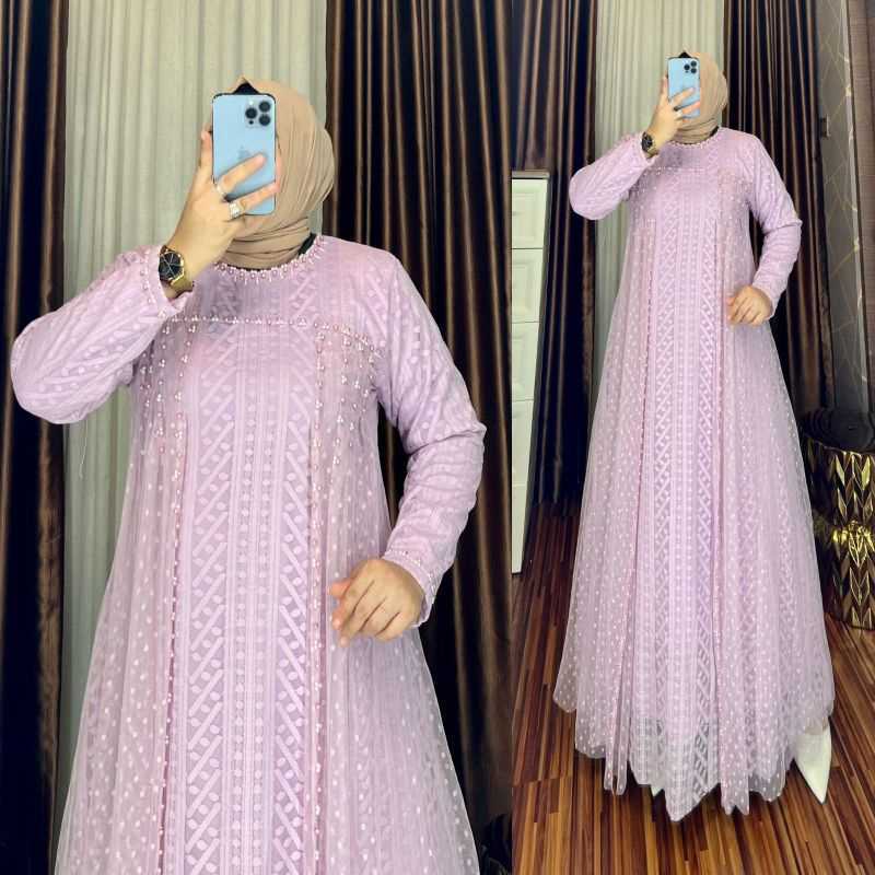 Model baju pesta dress brokat top