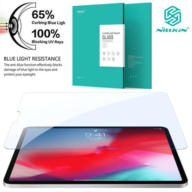 NILLKIN V+ Anti-Blue Light Tempered Glass for iPad Pro 12.9 - Protects Vision with Anti-Glare Tech for Students and Professionals
