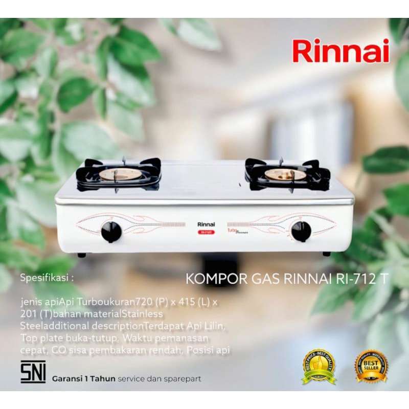 Jual BATAM - RINNAI RI712T kompor gas 2 tungku api turbo XD di Seller Ummu  HaNa Shop - Ummu HaNa Shop | Blibli