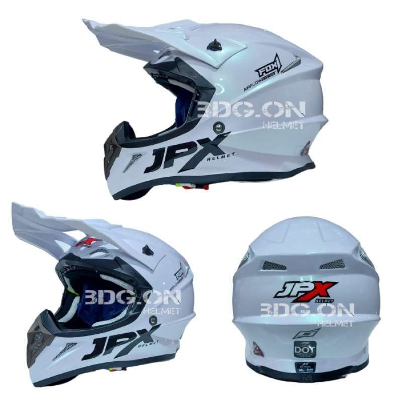 Promo Helm Jpx Cross Fox 1 Solid Trail Supermoto Original L