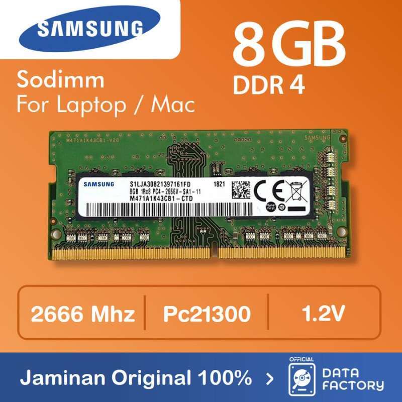 RAM LAPTOP SAMSUNG DDR4 8GB SODIMM 2666Mhz PC21300 NOTEBOOK MEMORY ORI