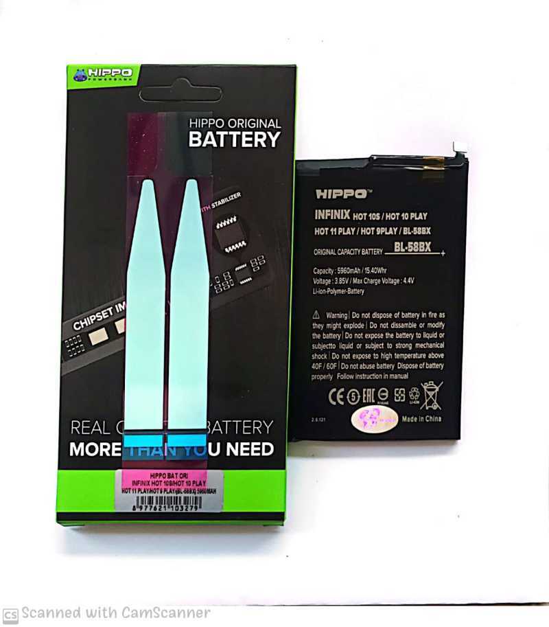 Baterai Hippo Infinix Hot Play 11 Play Bl 58BX 5960 mAh Garansi Resmi