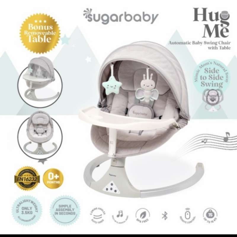 Promo Sugar Baby Hug Me Automatic Baby Swing Chair With Table