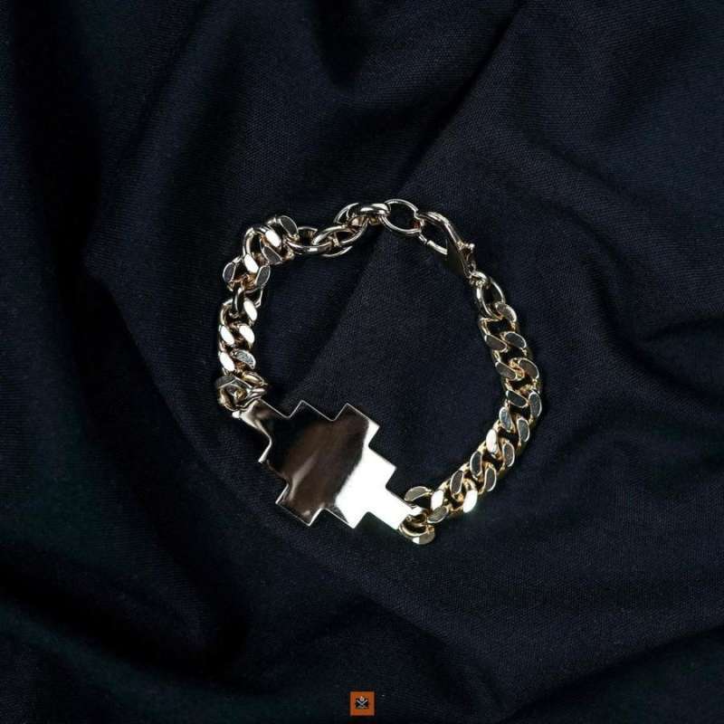Jual Gelang Tangan MARCELO BURLON Bracelet Cross Chain GOLD di