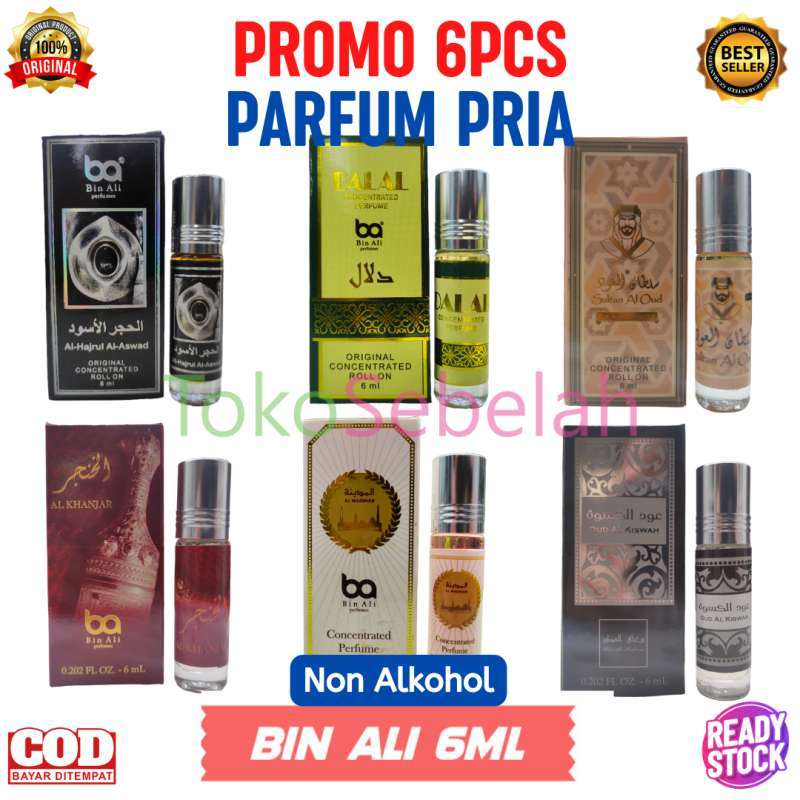 Jual PROMO 6Pcs Parfum BEST SELLER PRIA 6ml Bin Ali Original Roll