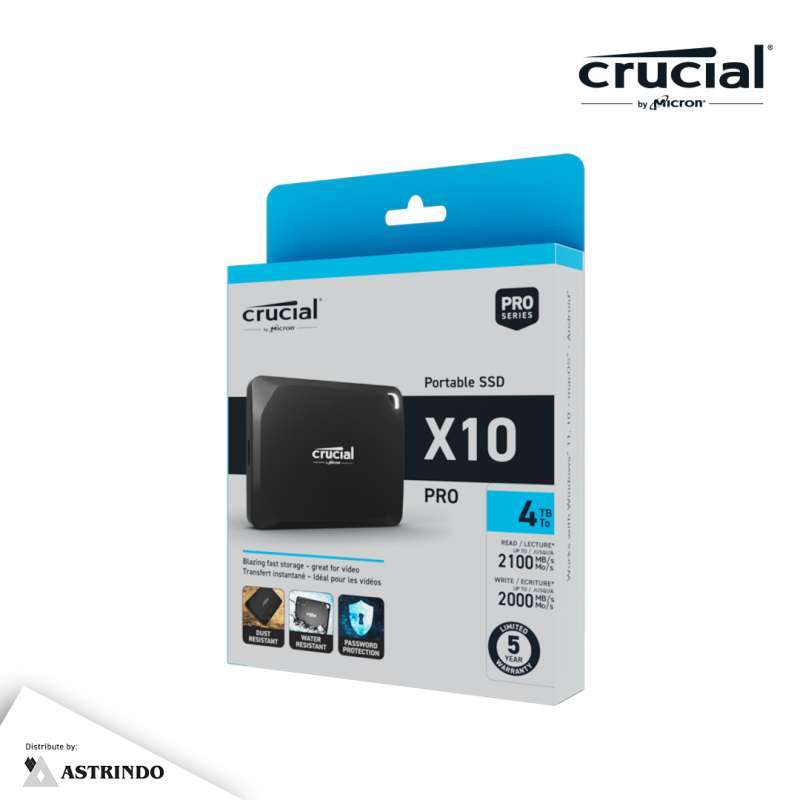 Jual Crucial X10 Pro 2TB 2000GB Portable SSD USB 3.2 Gen-2 2x2 Type C to Type  C USB Cable -CT2000X10PROSSD9 di Seller Crucial Official Store - Karet  Kuningan, Kota Jakarta Selatan