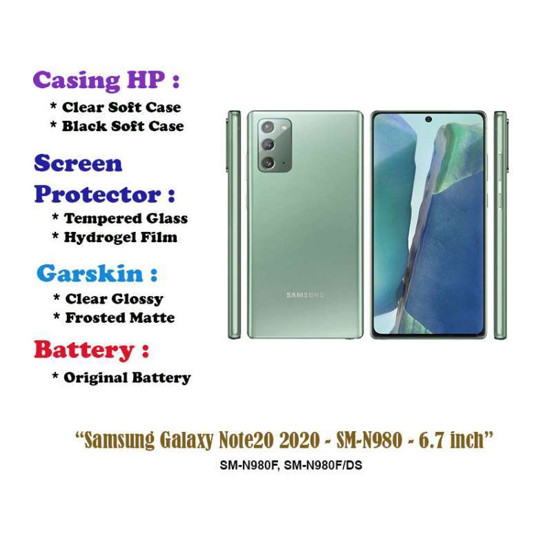 Samsung Galaxy Note20 2020 SM-N980 inch Case Screen Protector  Battery Dll