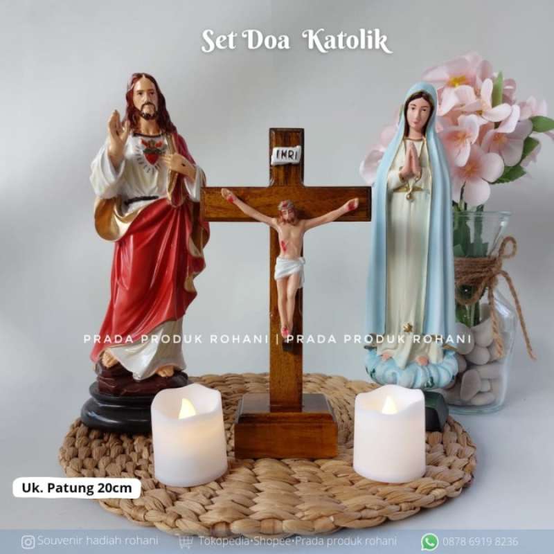 Promo Set Doa Katolik/Set Misa Katolik/Lilin Doa/Patung Yesus