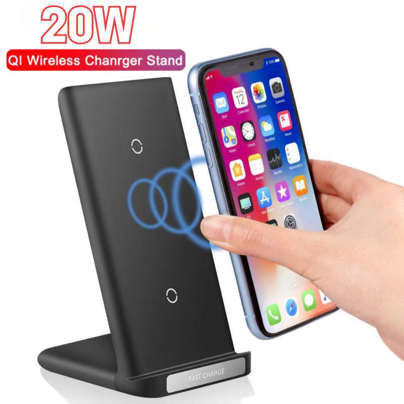 Wireless Charger Fast Charging 20W Phone Holder Stand HP Docking Station  Desktop Dudukan Handphone Quick Charge