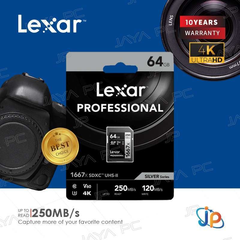 Jual Lexar Professional 1667x Sdxc Uhs-ii 64gb 4k Memory Card 64