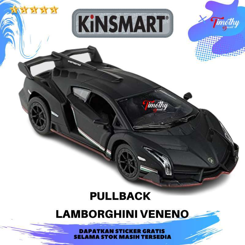 Promo Diecast Kinsmart Lamborghini Veneno Varian Warna Pullback