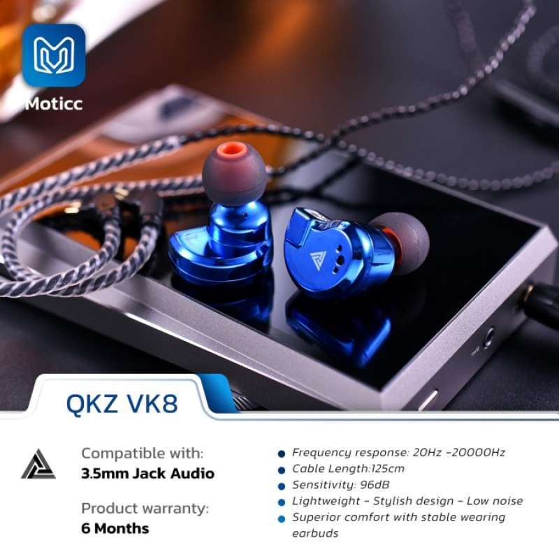 Jual QKZ VK8 Quad Core Dynamic Driver Earphone Music HiFi Hi Res
