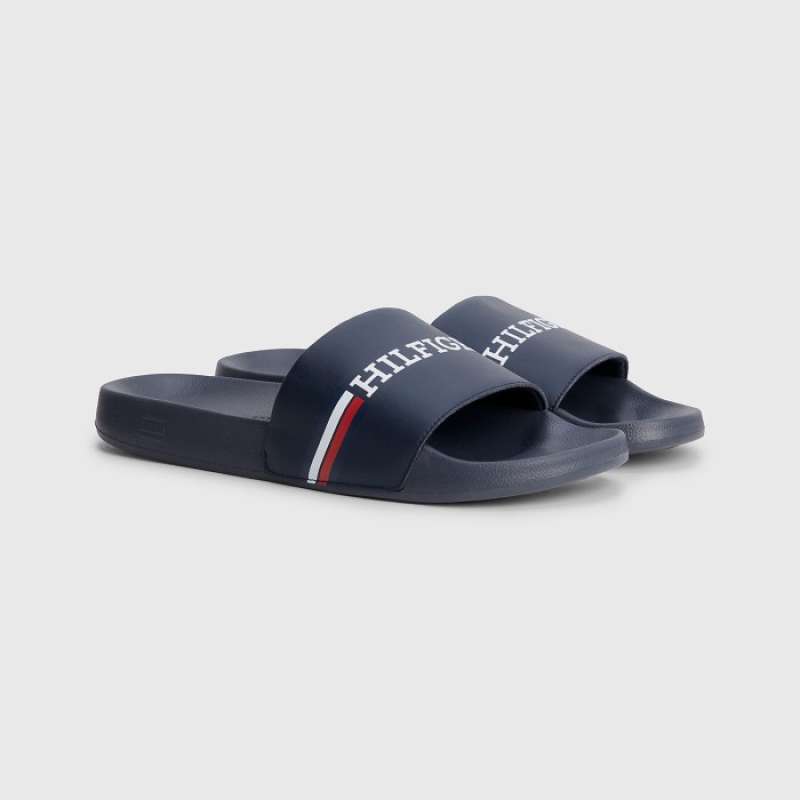 Jual SANDAL SLIDES TOMMY HILFIGER NAVY ORIGINAL AUTHENTIC di