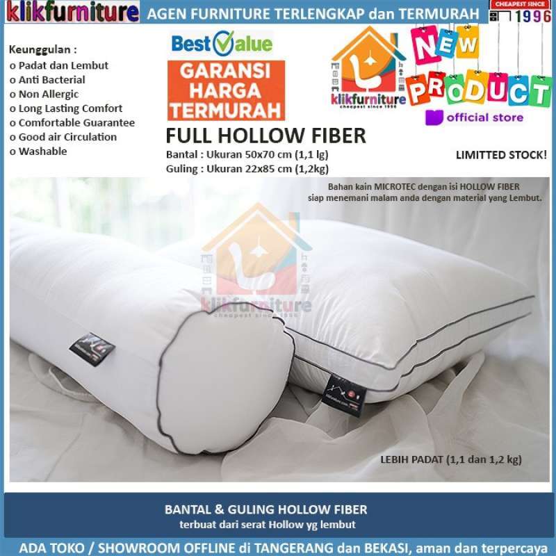 Promo Set Bantal Guling Tidur Hotel Pillow Bolster Fiber Hollow