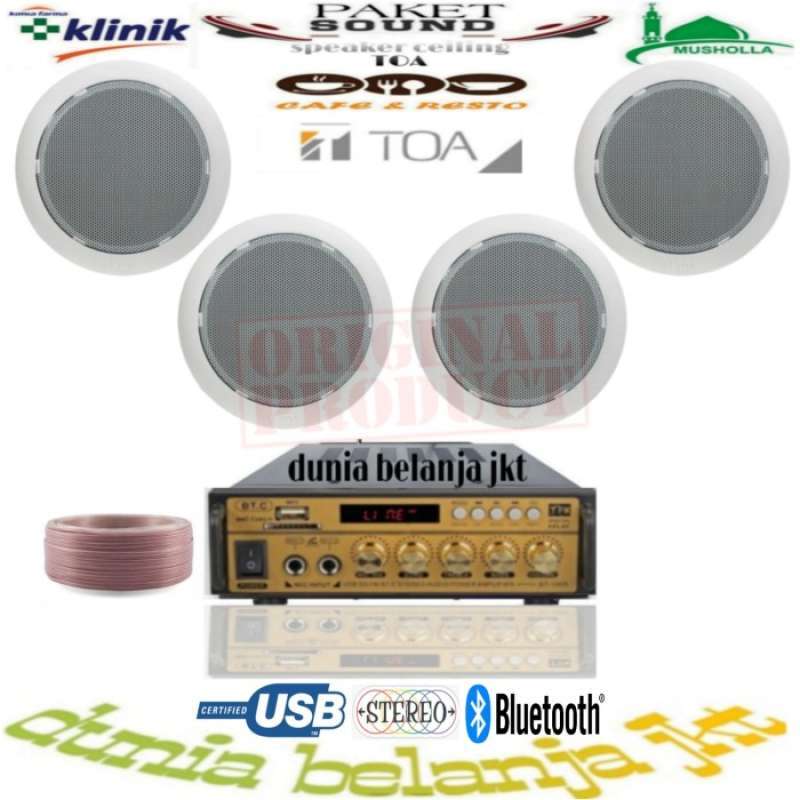 Jual paket audio cafe resto klinik speaker ceiling TOA 6 inch