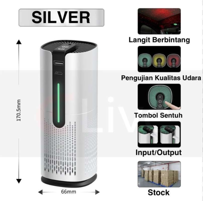 Termurah Car Air Purifier Office Rumah Langit Berbintang Elive Hepa Filter