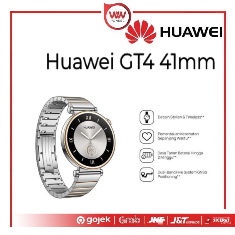 Watch Huawei GT4 41mm Aurora Silver Steel garansi Resmi