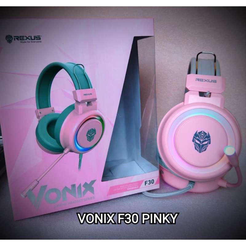 Promo Rexus F30 Vonix Gaming Headset RGB Series Pink Diskon 24