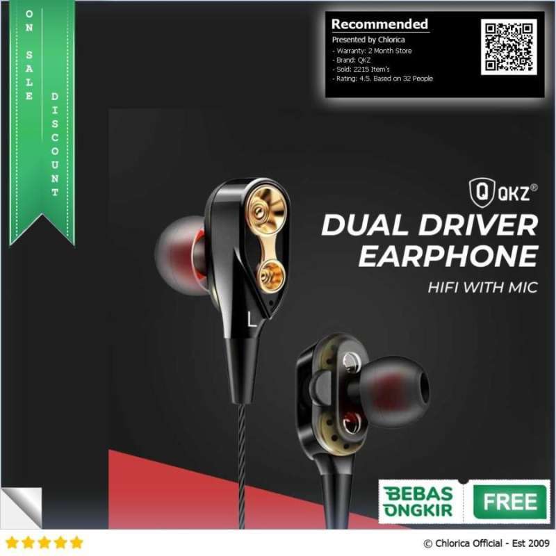 Qkz dual sales driver earphone