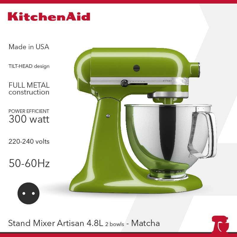KitchenAid Stand Mixer Series Artisan 4.8L Matcha Green (2 Bowls +