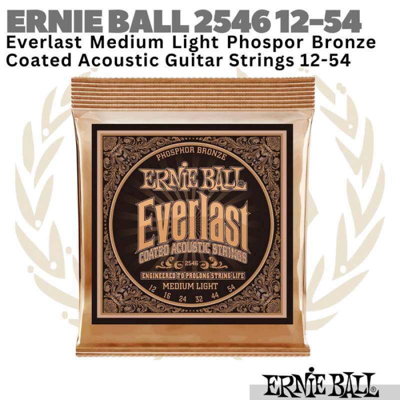 Jual ERNIE BALL Everlast 2546 Coated Acoustic Guitar Strings 12 54