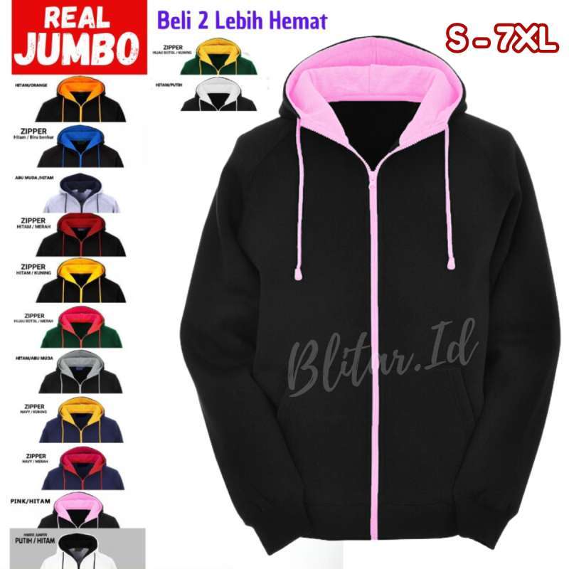 Promo Jaket Zipper Hoodie Polos Pria Wanita Distro Kekinian
