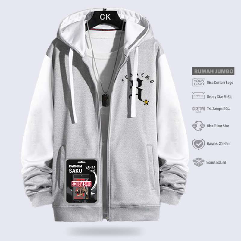 Jual Hoodie Oversize R Star Abu Abu Putih M-6xljaket Hoodie Pria