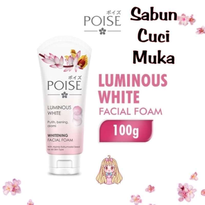 Sabun Cuci Muka Poise Luminous White 100Gr Facial Foam Pink