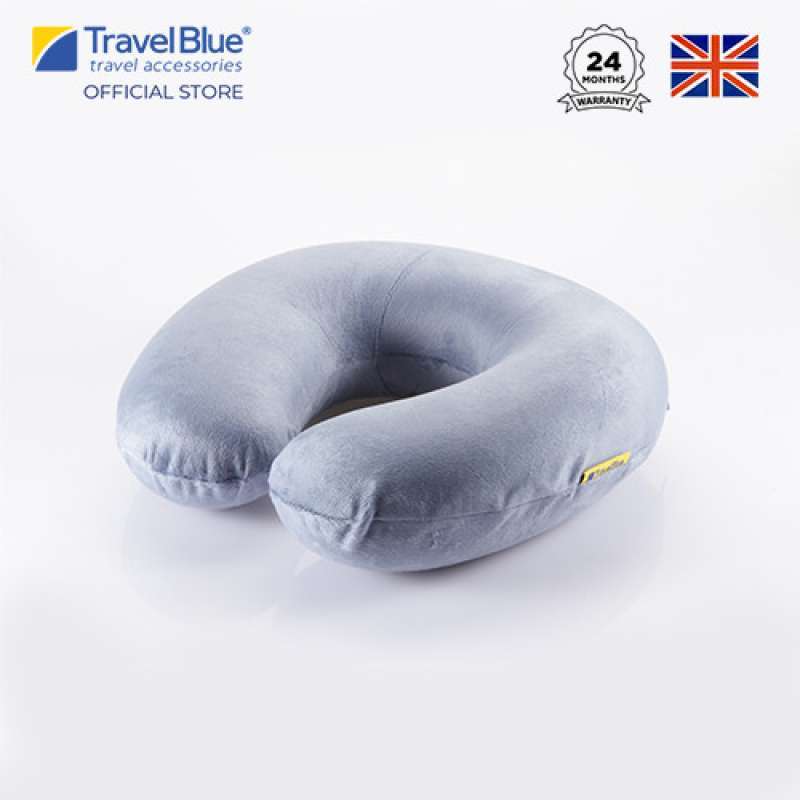 Jual Travel Blue Bantal Leher Memory Foam Original Murah Harga