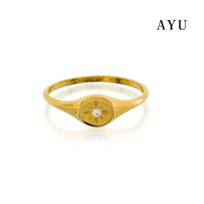 Jual Ayu Mini Round Star Signet Ring 16k Yellow Gold Di Seller Ayugold Official Store Kendangsari Kota Surabaya Blibli