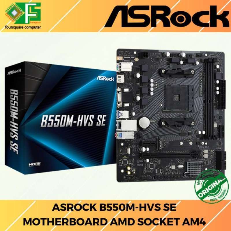 Motherboard ASROCK B550M-HVS SE Motherboard AMD Socket AM4 Resmi