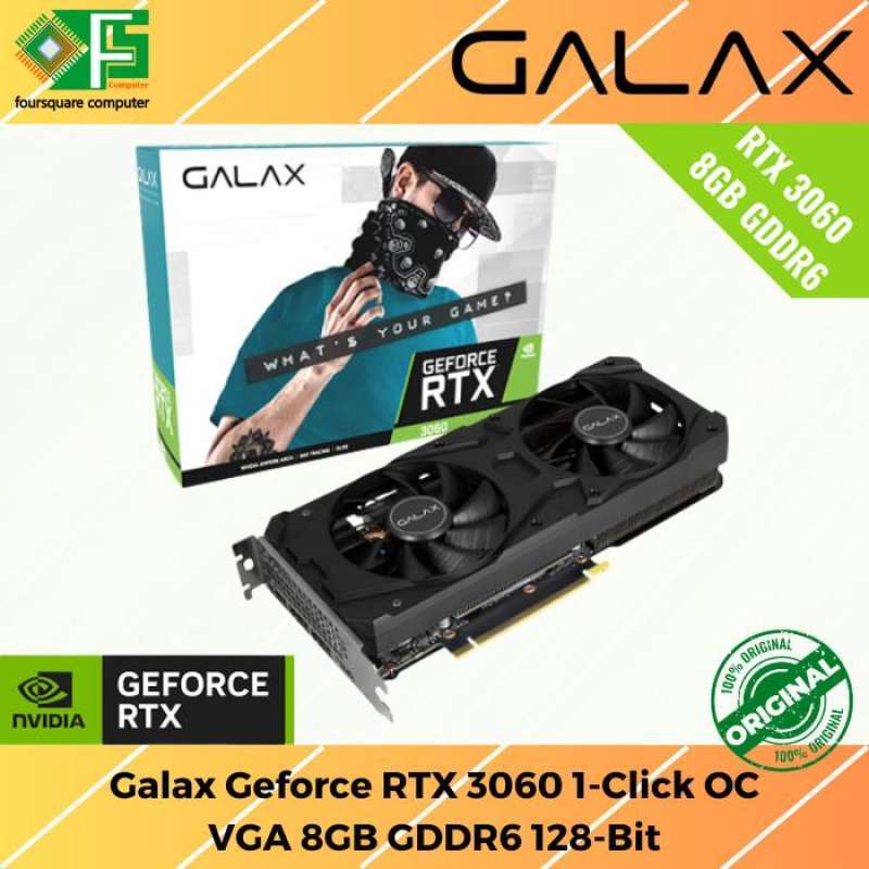 VGA Galax nVidia Geforce RTX 3060 1-Click OC 8GB GDDR6 128 BIT Resmi