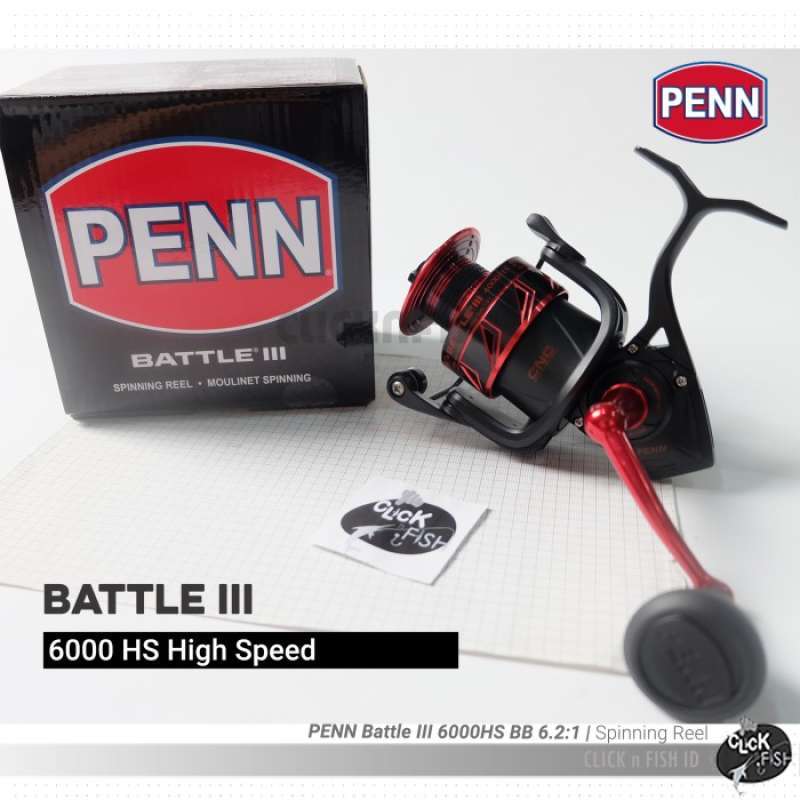 Jual Reel Penn Battle Iii 6000 Hs 5+1 Bb 6.2:1 Spinning Reel Baru