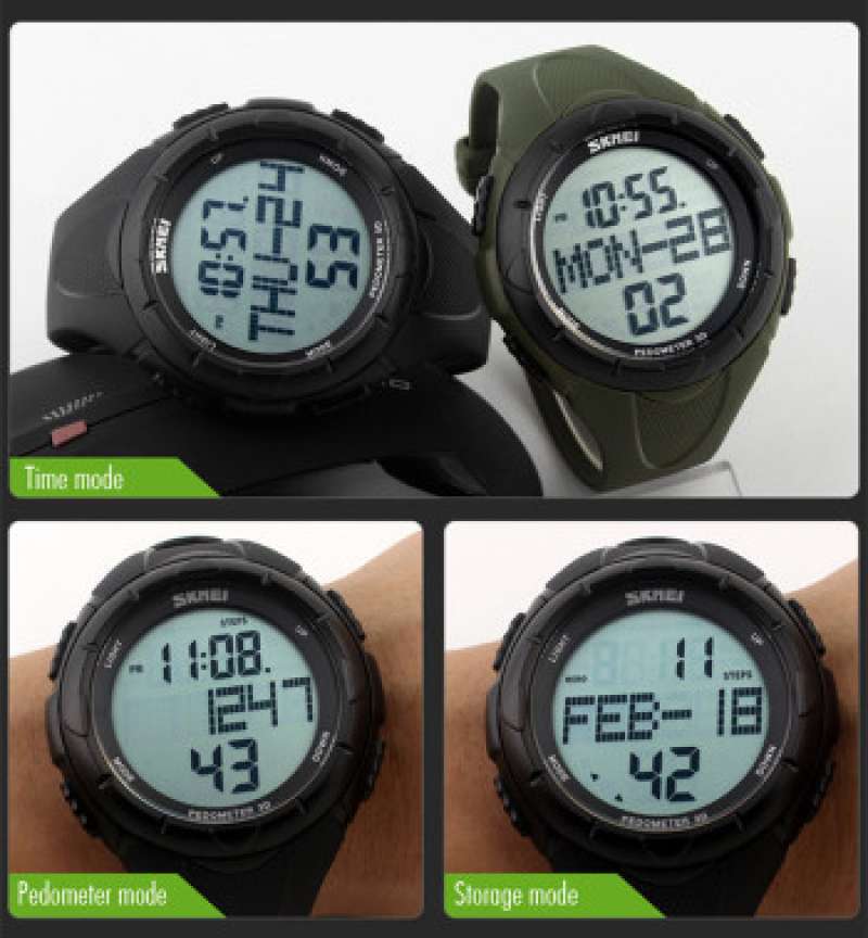 Promo SKMEI JAM SINGLE TIME SPORTY PEDOMETER WATER RESISTANT