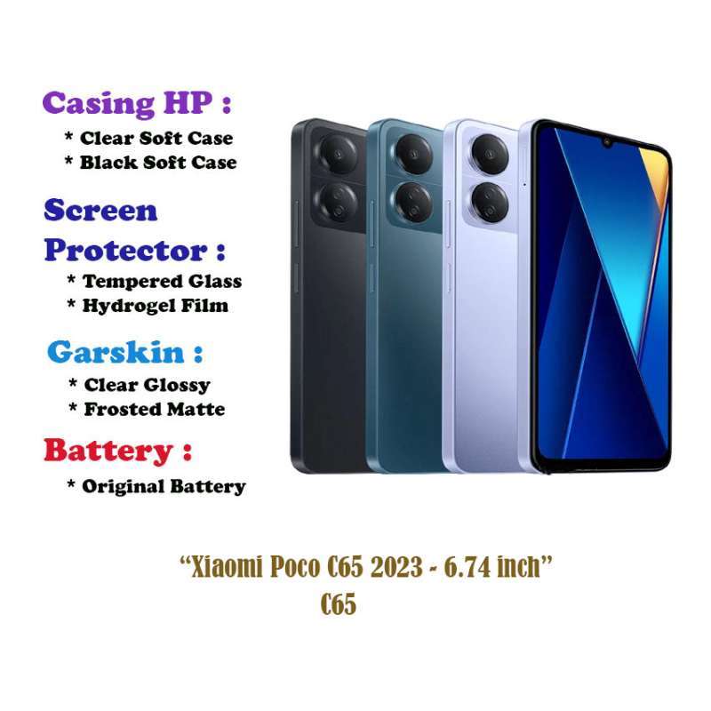 CAXKJE para Xiaomi Poco C65 (6.74 Pulgada) Fundas + Protector  Pantalla,Negro Caso Silicona Cover Ultra Fina TPU Carcasa Suave Case,para  Poco C65