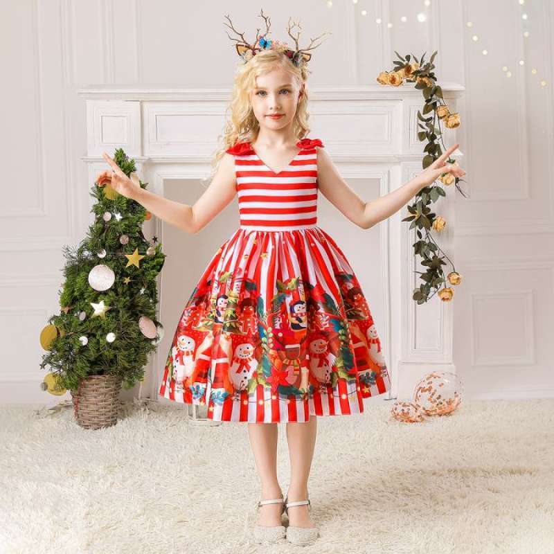 Dress Natal Anak Import . Gaun Pesta Christmas Anak . WB 45 C