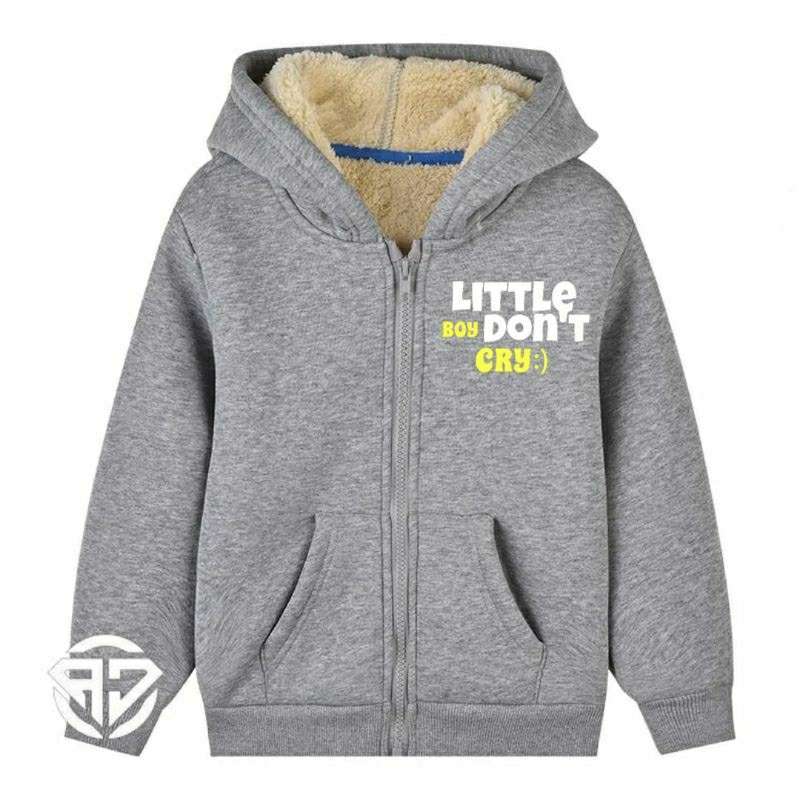VERISH Jaket Anak Jaket hoodie Anak Sweater Hoodie Anak Unisek Litle  Boy dont cry Abu muda 10