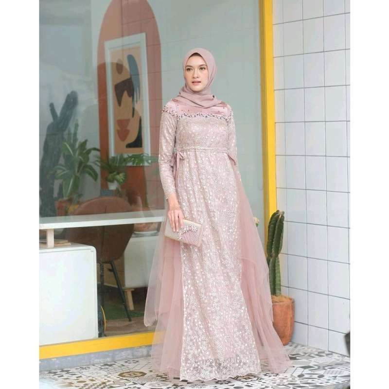 Contoh Gambar Gaun Hijab Jual Gaun Pesta Muslimah Elegan Mewah ? Model  Kekinian, Premium