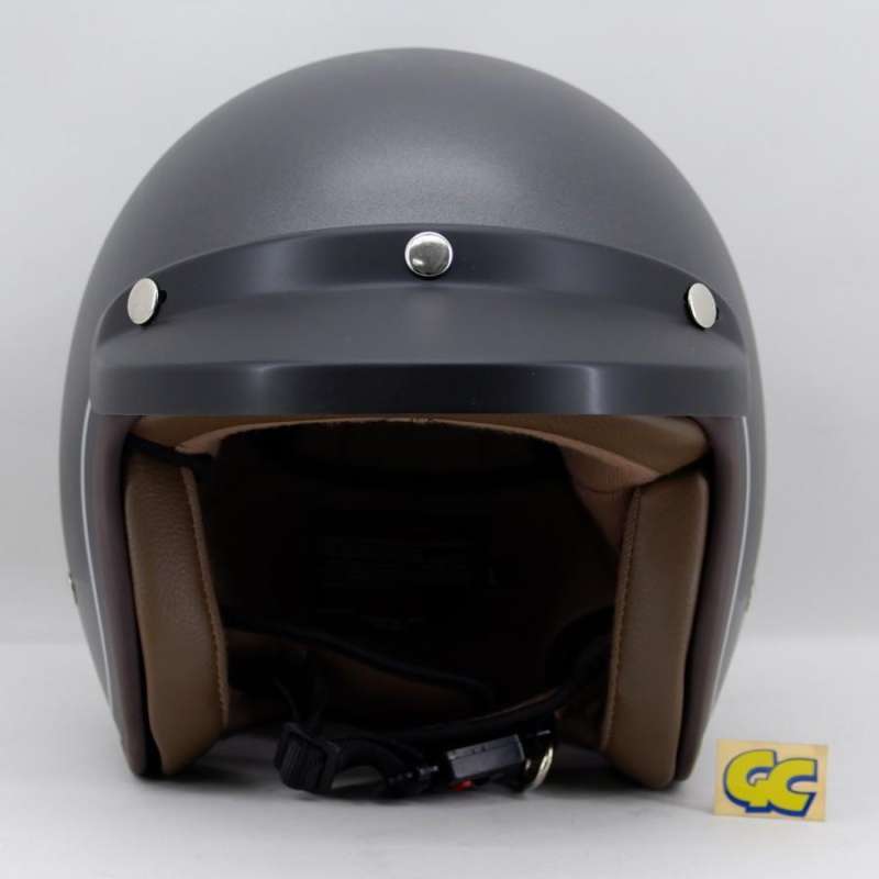 Jual Helm Half Face Yamaha Helmet YJN15 Uno Gun Metal di Seller
