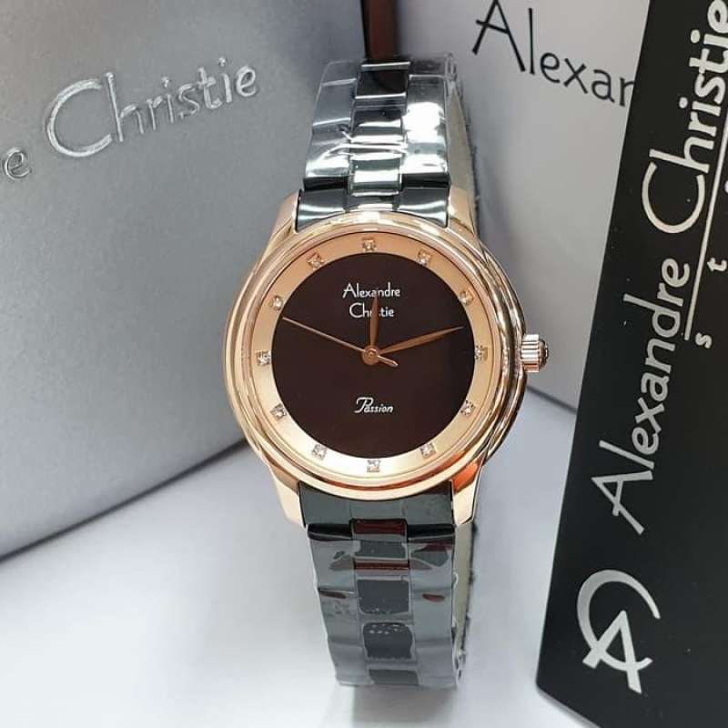 Jual Jam Tangan Wanita Alexandre Christie AC 2782 Black Rosegold