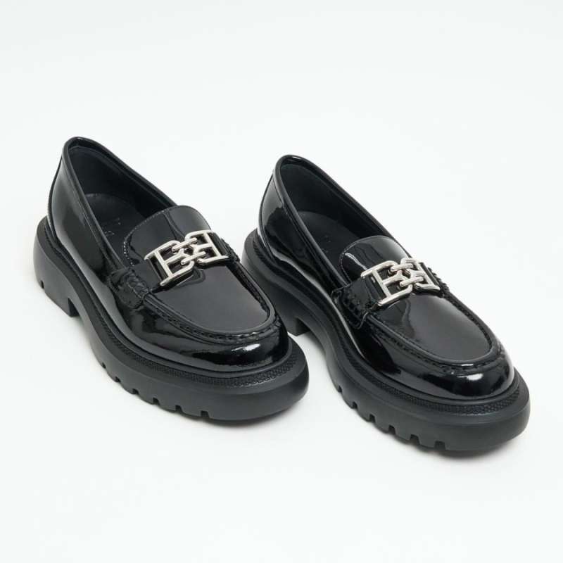 ローファー/革靴 bally ローファー ブラック レザー モカシン Gioia Flat