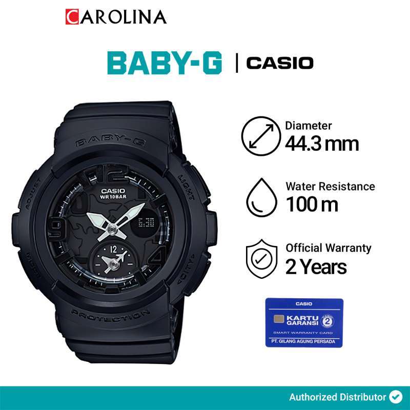 Jam Tangan Wanita Casio BABY G BGA 190BC 1B Digital Analog Black Resin Band Jakarta