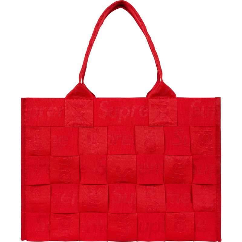 Supreme raffia tote red outlet