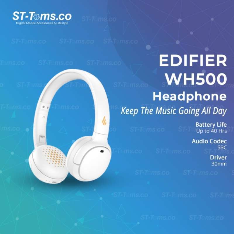 Edifier WH500 WH 500 On-Ear Bluetooth Headphone Foldable 40h Battery