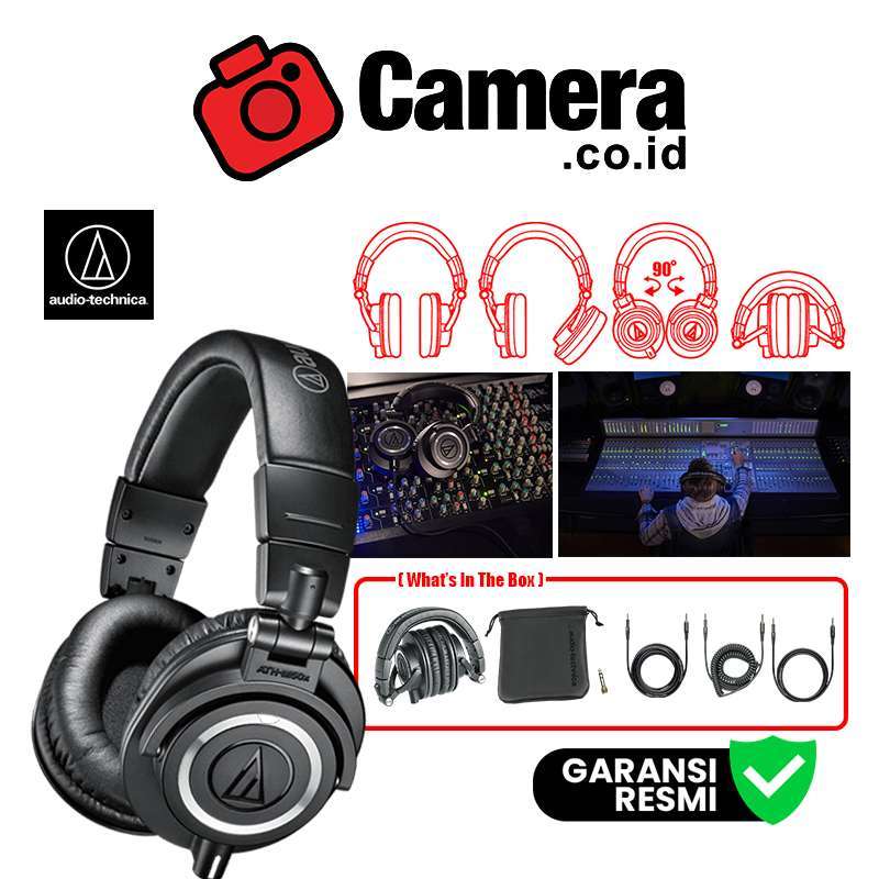 Cemera .id AUDIO Technica ATH M50X Professional Monitor Headphones